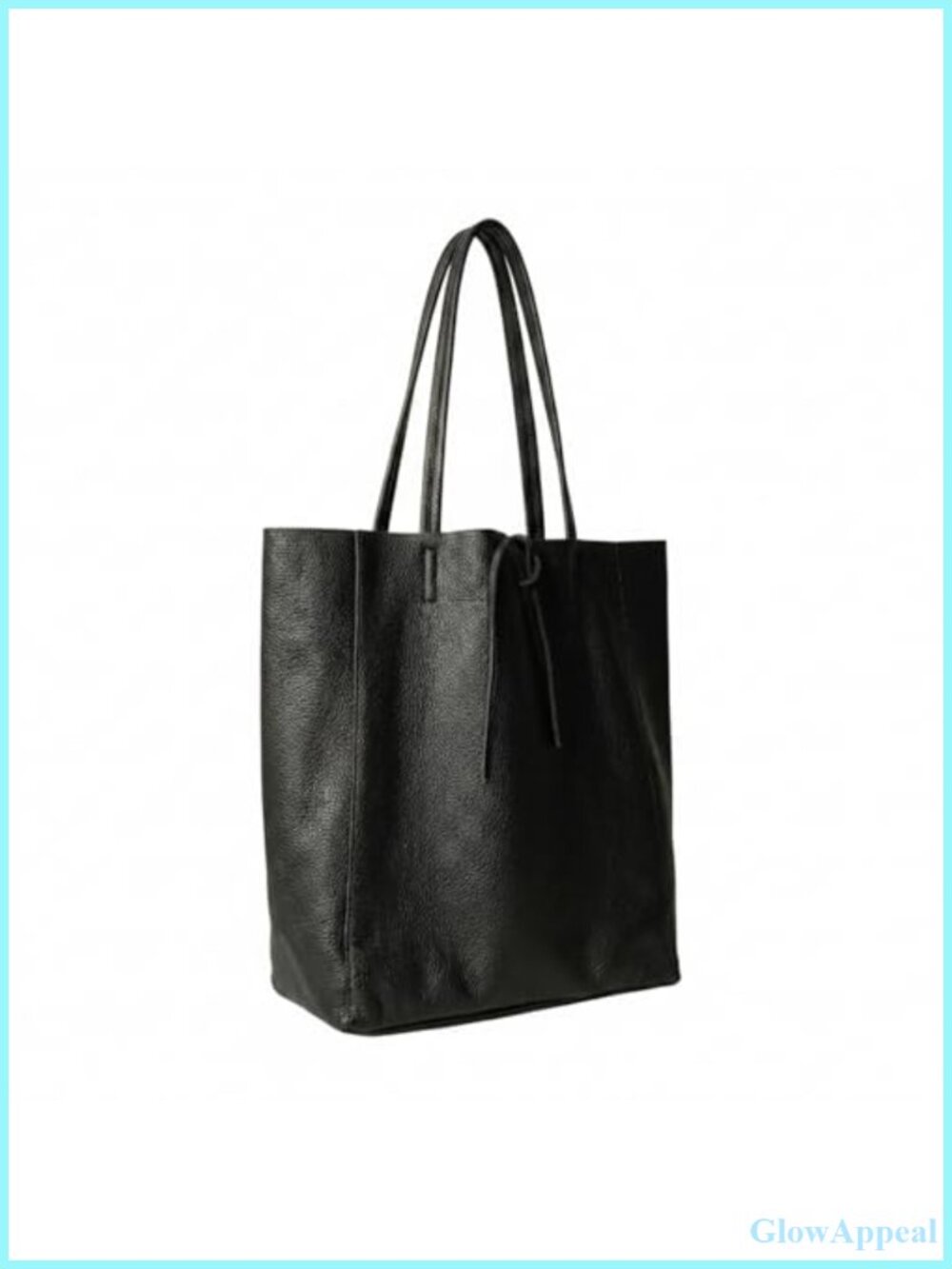 Italian Leather Tote Shoulder Bag Tie Closure 13" Laptop